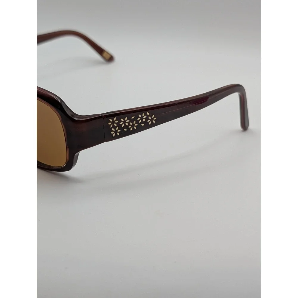 Saks Fifth Avenue 69/S Sunglass Frames Only Brown Floral Inlay Temples 57-15-135